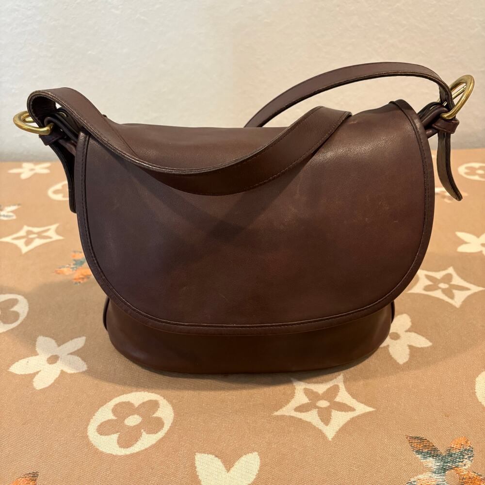 VTG COACH FLETCHER 1997 Crossbody Mahogany Brown Cowhide Leather N# M7M-4150